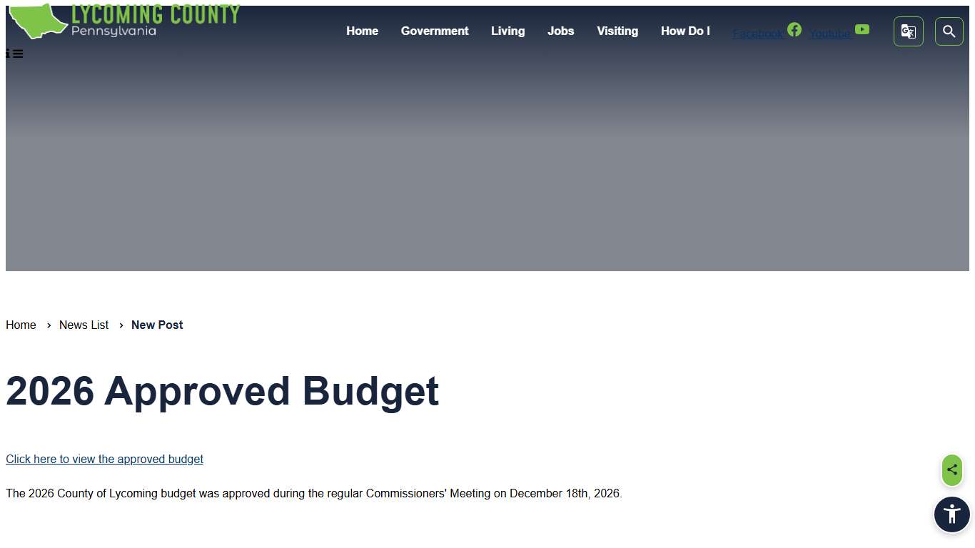 2026 Approved Budget