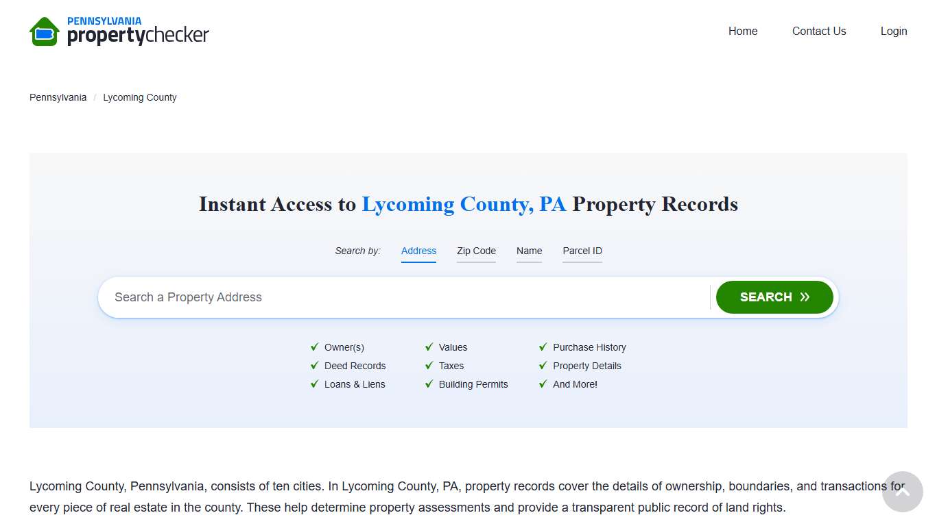 Lycoming County Property Records | Owners, Deeds, Permits