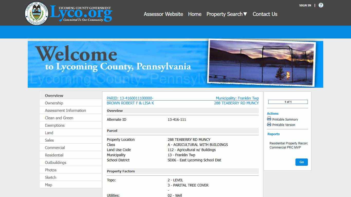 Lycoming Property Records